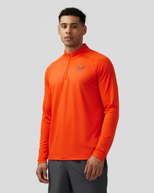 Castore Adapt Quarter Zip Top Laranja Escuro | DQIW07842