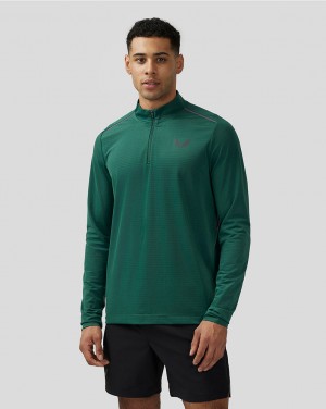 Castore Apex Aeromesh Quarter Zip Verdes | SYZP82603