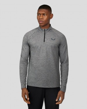 Castore Core Essentials Standard 1/4 Zip Black/Grey Marl | DPJK41273