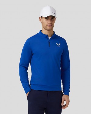 Castore Golf Club Classic Quarter Zip Top Azul Marinho Azuis | JDQA63984