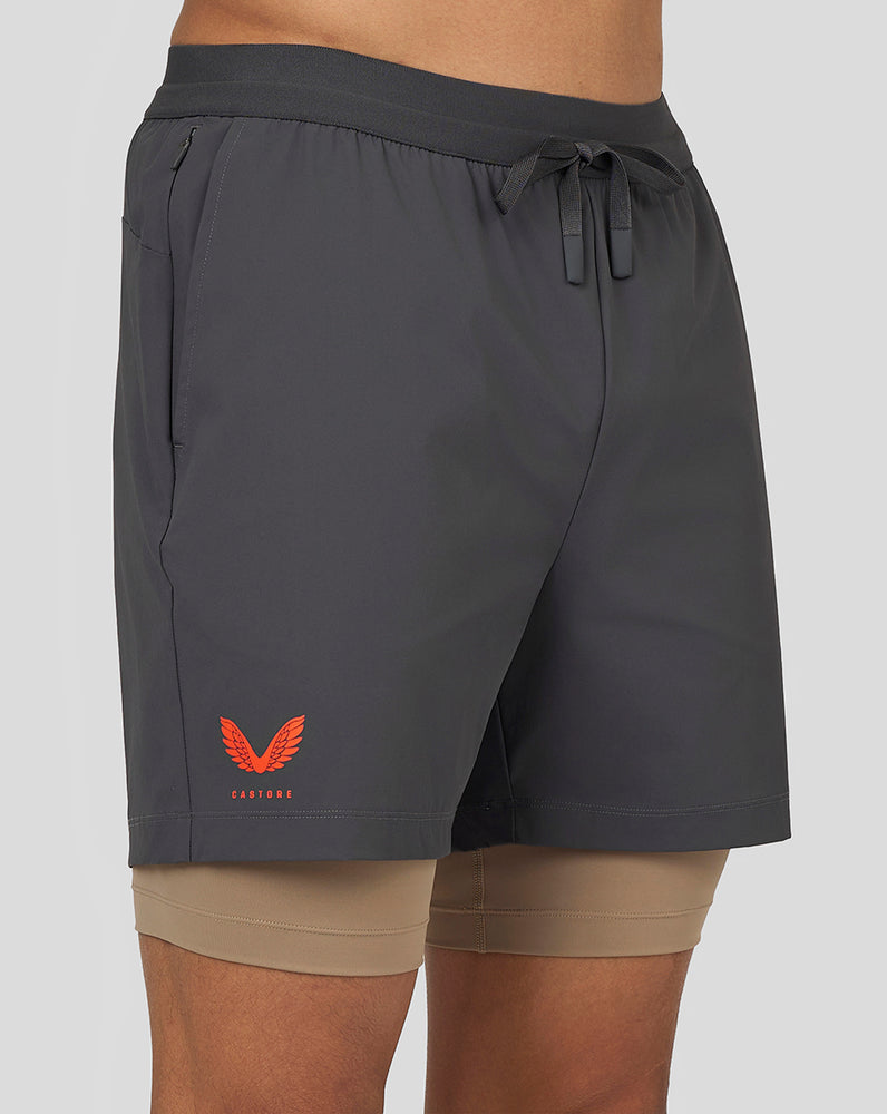 Castore Flow 2-in-1 Shorts Gunmetal | YUXJ56124