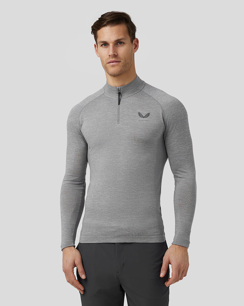 Castore Golf Body Mapped Seamless Quarter Zip Top Steel | NPZI19504