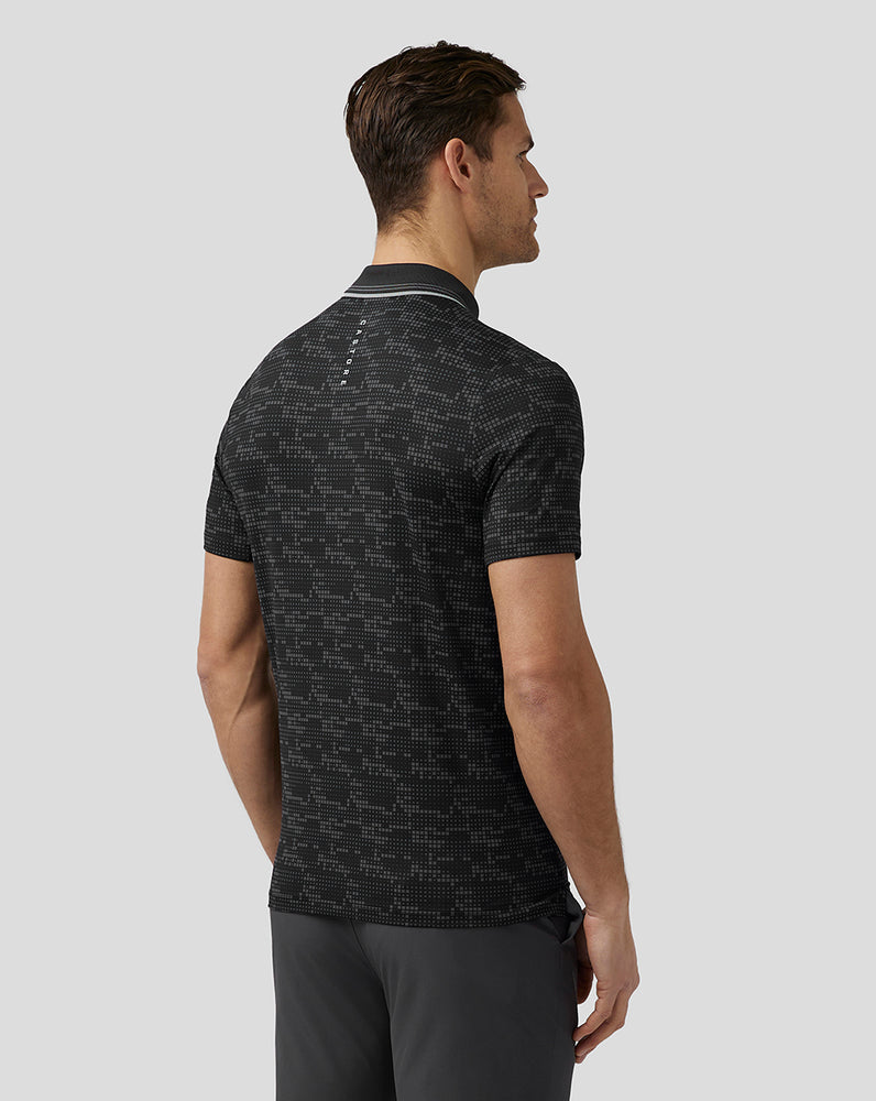 Castore Golf Printed Tech Polo Pretas | AVCK83705